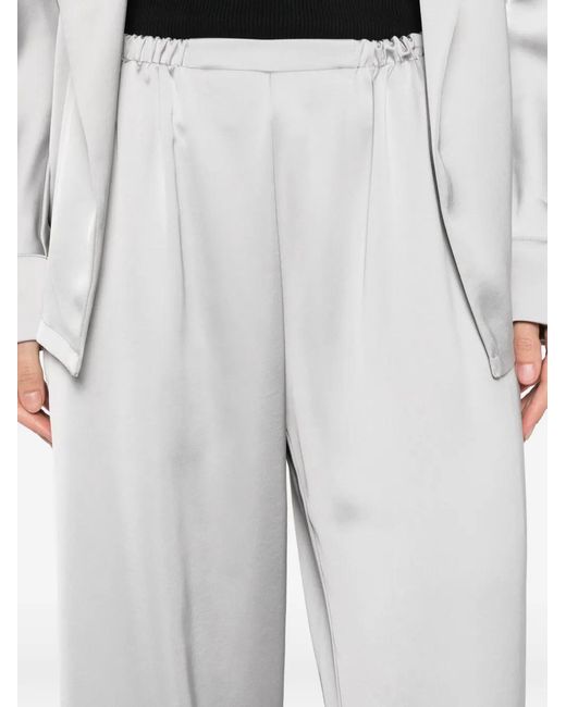 Imperial White Elasticated-Waistband Palazzo Pants