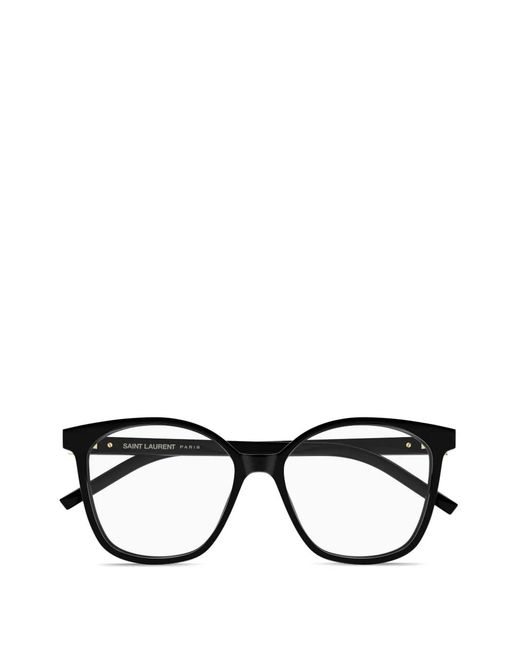 Saint Laurent Black Geometric-Pattern Glasses