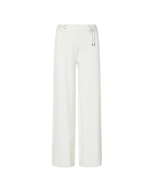 Liu Jo White Knit Trousers With Drawstrings
