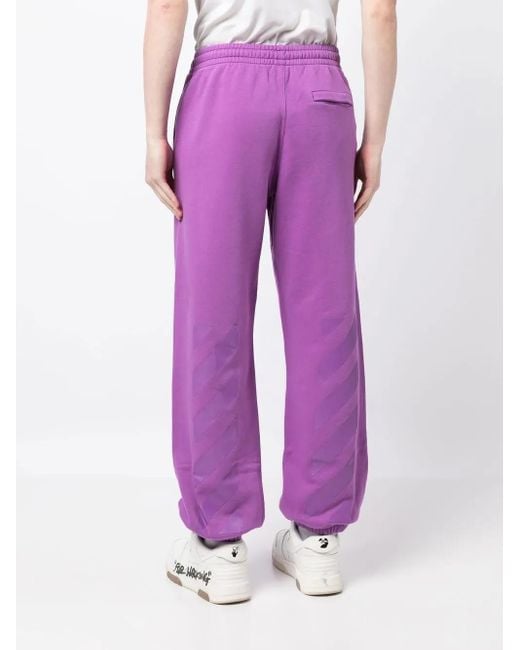Off-White c/o Virgil Abloh Purple Diag-print Slouchy Track Pants for men