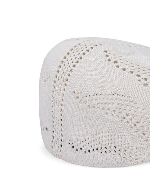Kangol White Eyelet-Knit Flat Cap