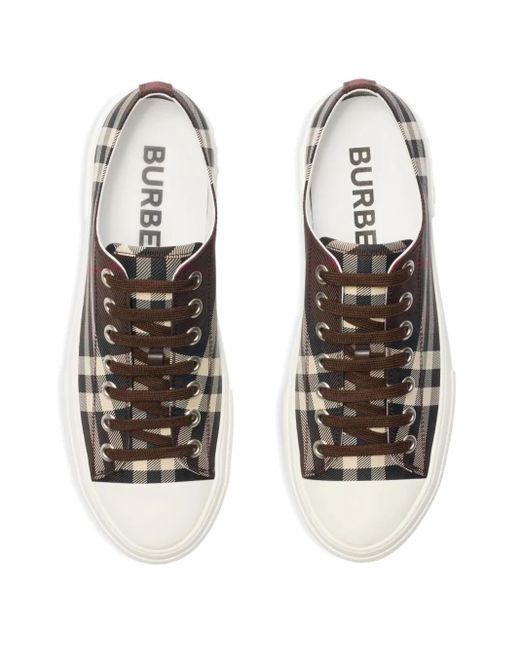 メンズ Burberry チェック スニーカー Brown