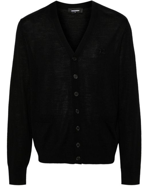 DSquared² Cardigan mit V-Ausschnitt in Black für Herren