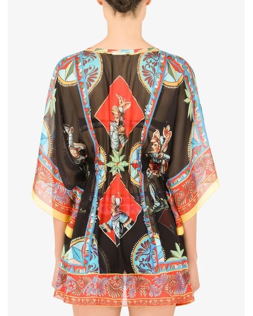 Dolce & Gabbana Carretto シフォンカフタン Red