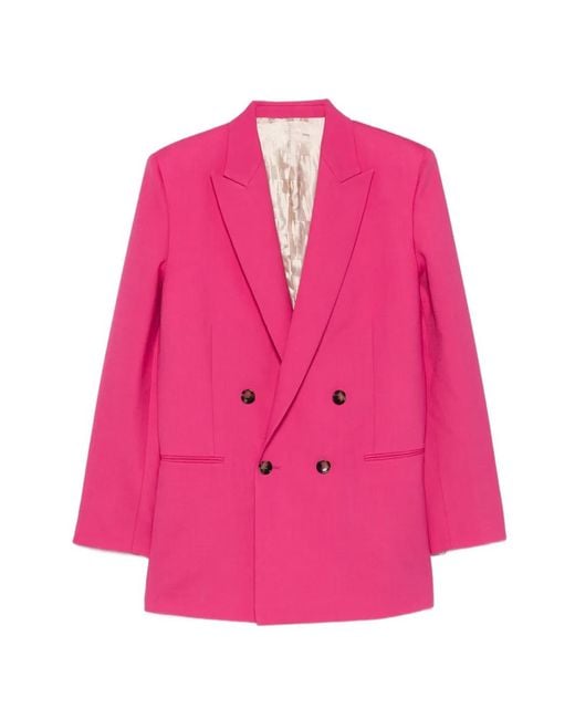 Alberta Ferretti Pink Double-Breasted Jacket