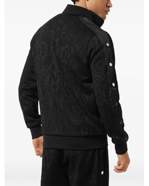 Philipp Plein Chrome Crest Trainingsjack in het Black voor heren
