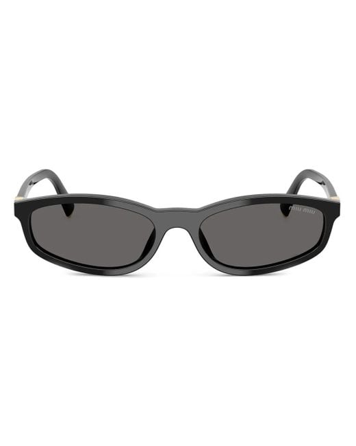 Lunettes De Soleil À Monture Ovale Miu Miu en coloris Brown