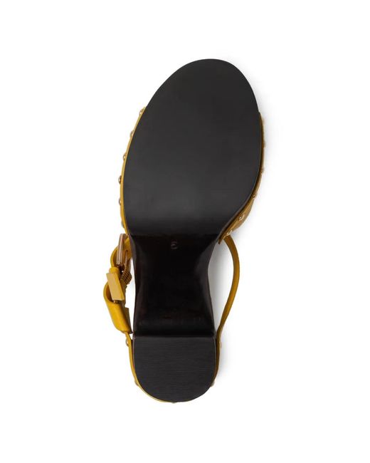 Bernardo Yellow Luxor Studded Platform Heeled Sandals