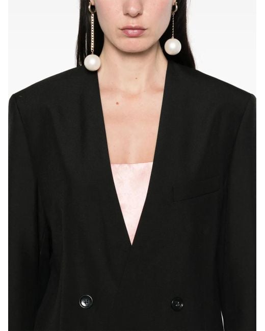 Philosophy Di Lorenzo Serafini Black Double-Breasted Blazer