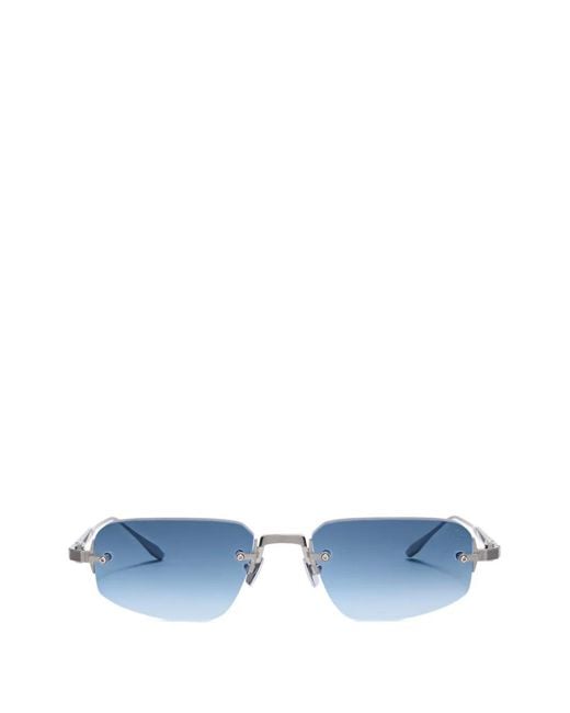 Akoni Blue Juno-Three Geometric-Frame Sunglasses