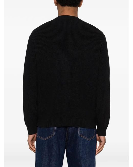 Emporio Armani Black Logo-Patch Sweater for men