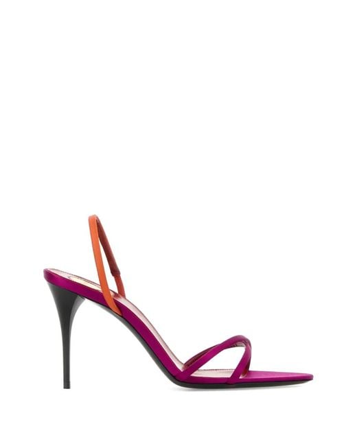 Saint Laurent Pink Justify Pointed Andals