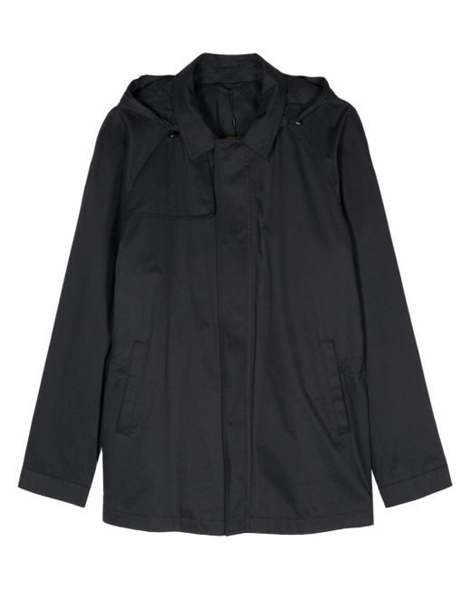 Corneliani Black Spread-collar Hooded Jacket for men