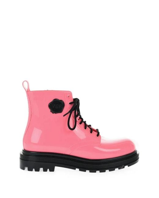 Viktor & Rolf Pink X Melissa Lace-Up Boots