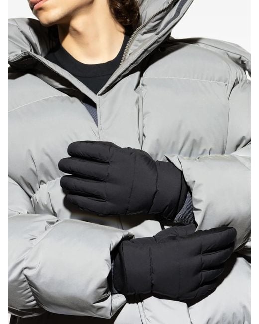 Canada Goose Black Padded Logo-Trim Gloves for men