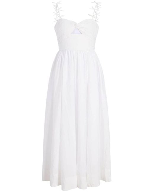 Cinq À Sept White Agnes Bow-detail Midi Dress