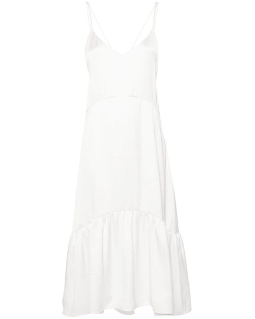 Claudie Pierlot Gelaagde Satijnen Midi-jurk in het White