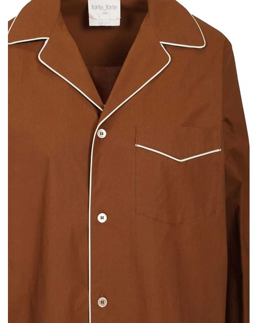 Forte_forte Brown Piping-Trim Shirt