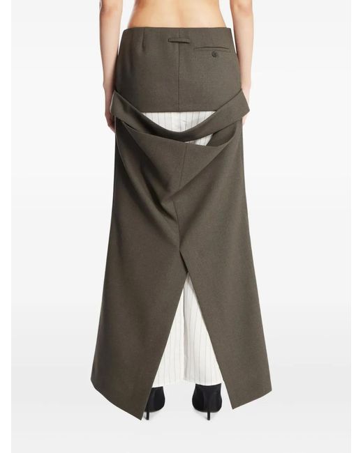 Jean Paul Gaultier Green Pocket-Detail Long Skirt