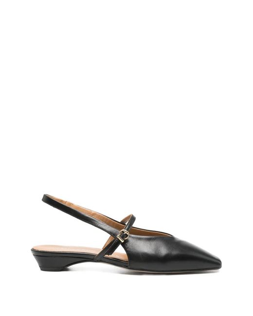 Pedro Miralles Black Square-Toe Mules