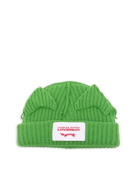Charles Jeffrey Green Chunky Ears Beanie Hat