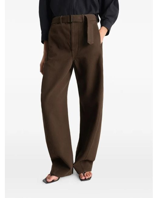 Lemaire Brown Twisted Belted Pants