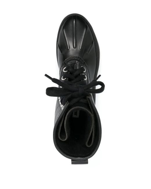 Jil Sander Black Lace-Up Combat Boots