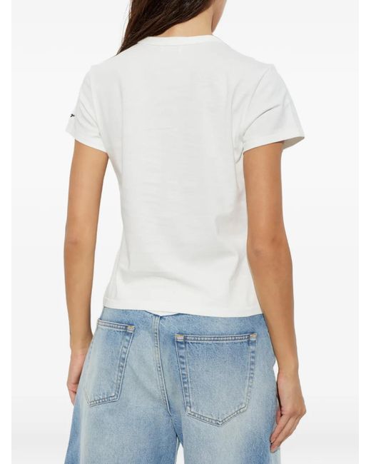 KENZO White Jumping Tiger-Embroidered T-Shirt