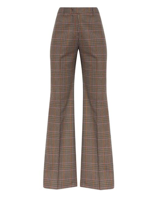Etro Brown Plaid Pattern Trousers