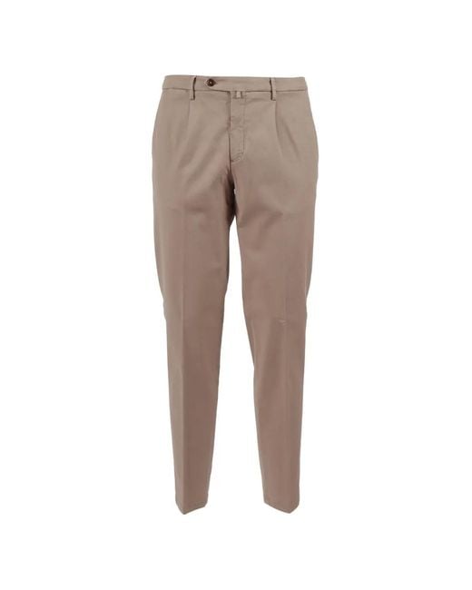 Briglia 1949 Natural Pleated-Front Tapered Trousers for men