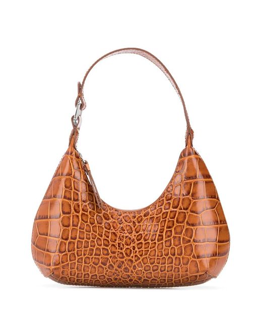 By Far Multicolor Baby Amber Croco Embossed Shoulder Bag