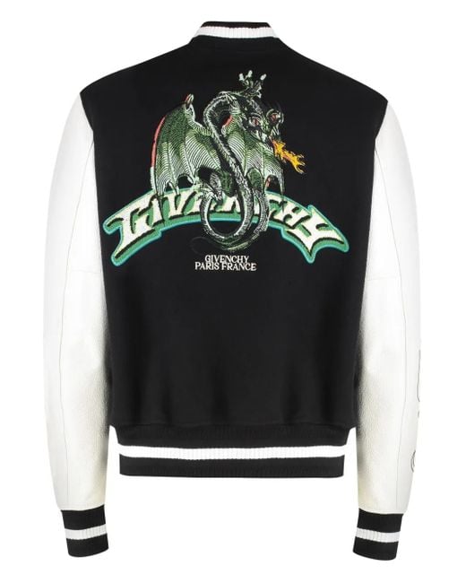 Givenchy Black Wool And Leather Bomber Jacket for men