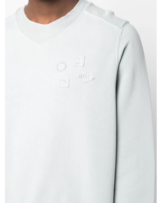 DIESEL Blue Patch-Detail Cotton Sweatshirt for men