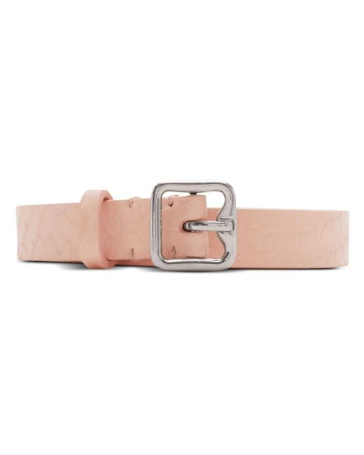 Burberry Pink B Buckle Leather Belt