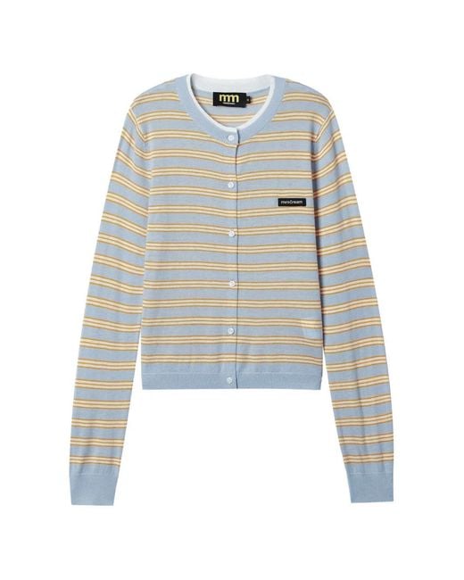 Mini Cream White Striped Cardigan