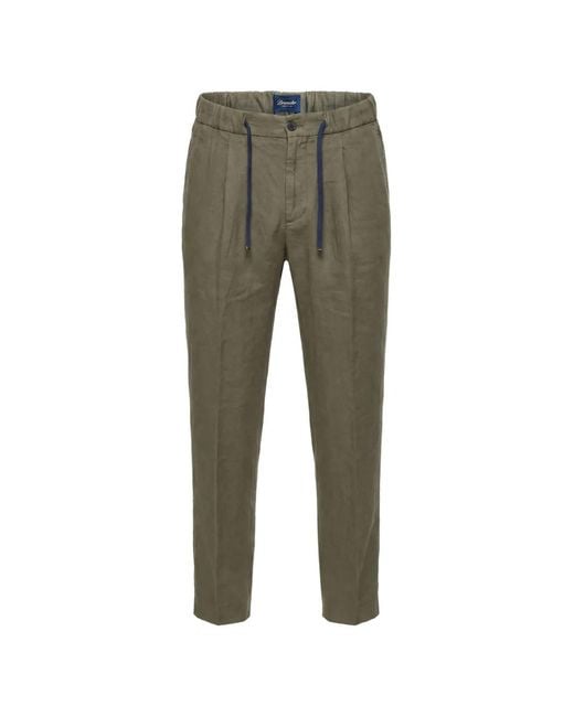 Drumohr Green Drawstring-Waist Trousers for men