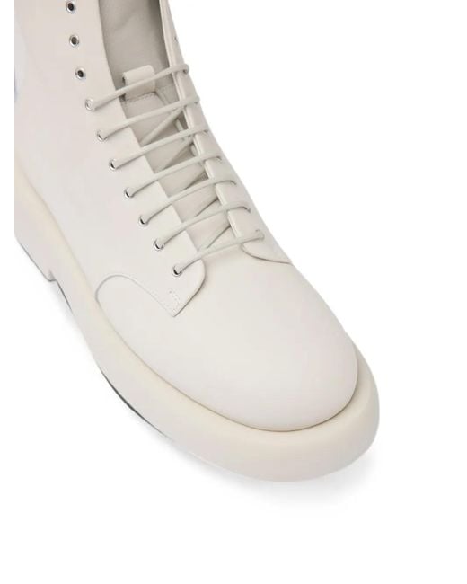 Marsèll White Gommello Round-Toe Ankle Boots