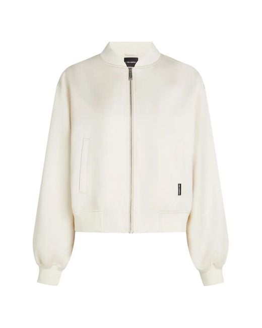 Karl Lagerfeld White Côte D'Azur Long-Sleeve Bomber Jacket
