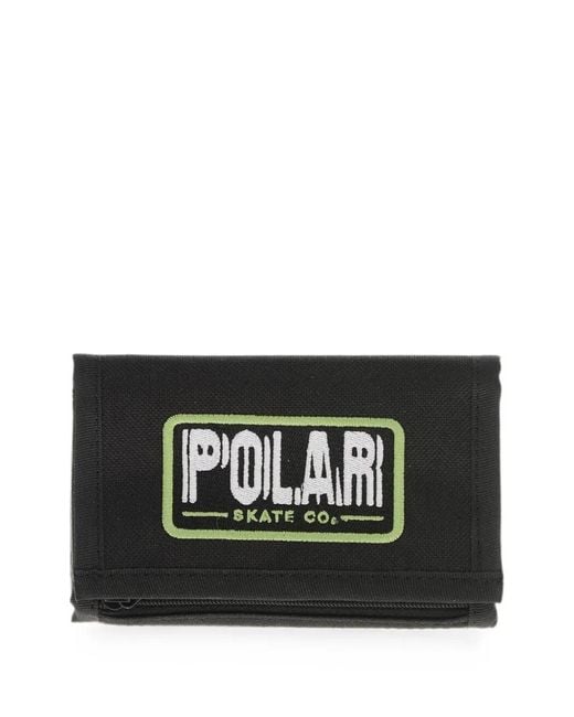 POLAR SKATE Black Logo Wallet for men