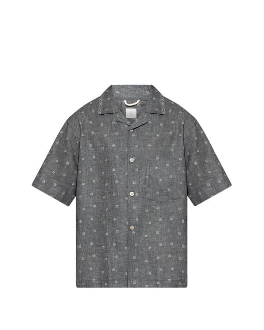 Eleventy Gray Collared Polka Dot Shirt for men