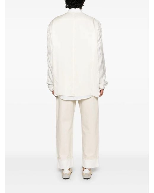Maison Margiela White Shirt Jacket With Inserts
