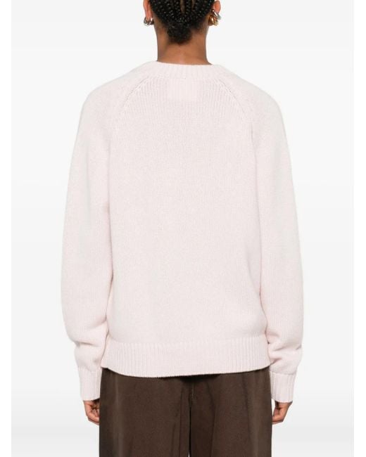Lisa Yang Pink Raglan-Sleeve Cashmere Sweater