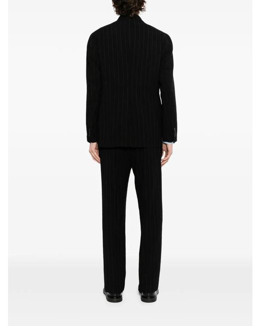 Tagliatore Black Pinstripe Double-Breasted Suit for men