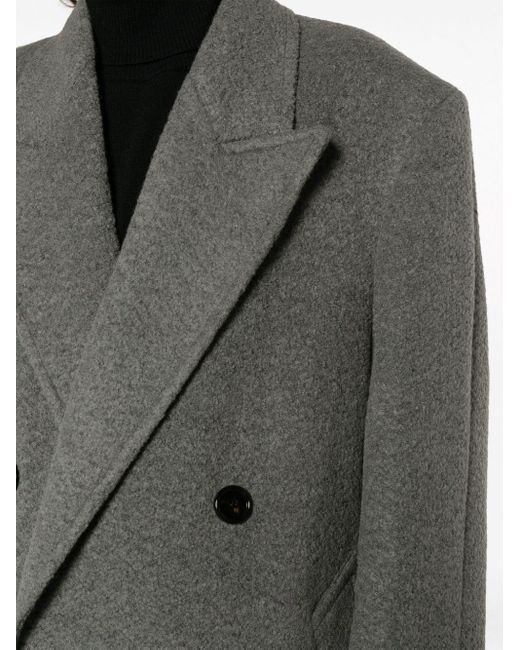 メンズ AMI オーバーサイズ ダブルブレスト コート Gray