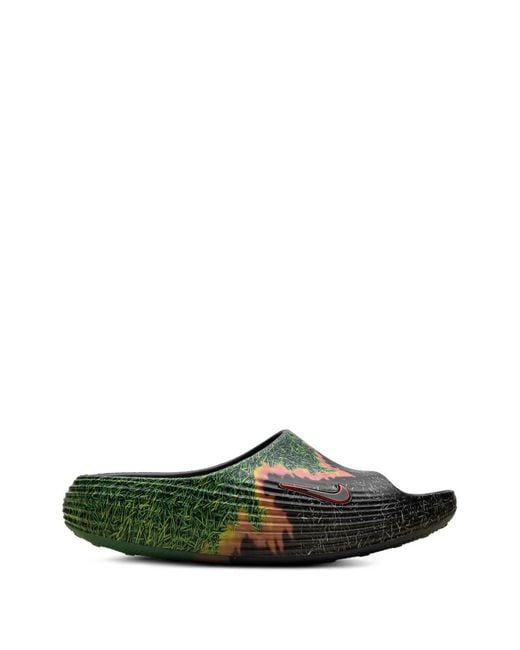Nike Green Reactx Rejuven8 Grass-Print Slides for men