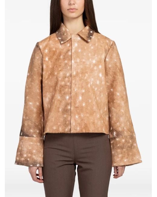 St. Agni Brown Fawn-Print Single-Breasted Jacket