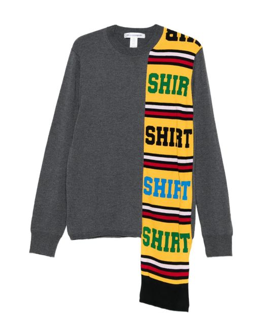 Comme des Garçons Gray Layered Wool Sweater for men