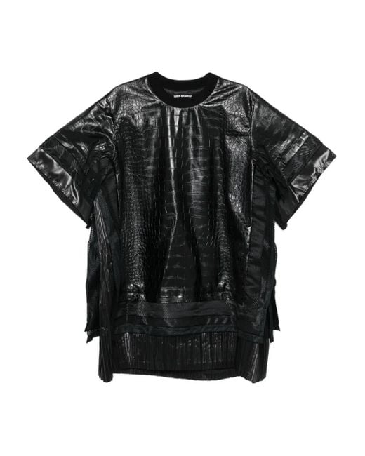 Top Con Effetto Coccodrillo di Junya Watanabe in Black