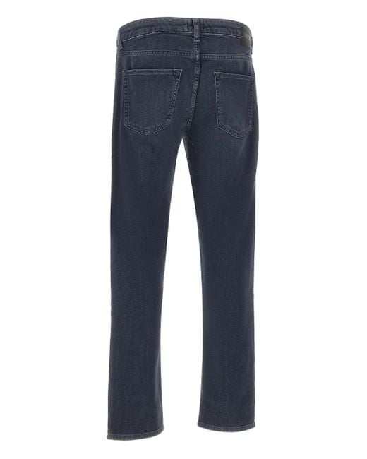 Boss Blue Five-Pocket Logo-Patch Jeans for men