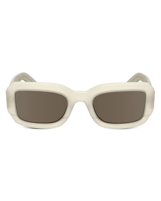 Calvin Klein White Rectangle-Frame Sunglasses